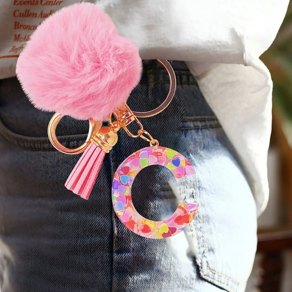 JoyMoreHome Initial Letter Keychain,Cute Butterfly Keychain, Initial Keychain Backpack Charms, Key chain for Women