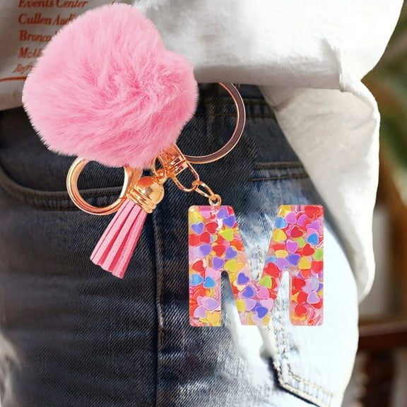 JoyMoreHome Initial Letter Keychain,Cute Butterfly Keychain, Initial Keychain Backpack Charms, Key chain for Women