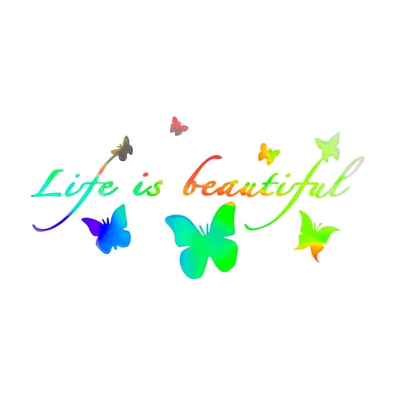 JoyMoreHome Life is Beautiful Butterflies Silhouette Decal Vinyl Sticker Auto Car Truck Decoration