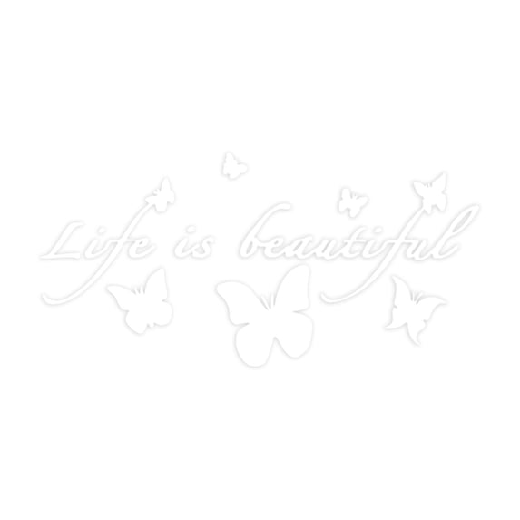 JoyMoreHome Life is Beautiful Butterflies Silhouette Decal Vinyl Sticker Auto Car Truck Decoration