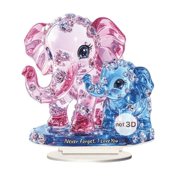 JoyMoreHome Lucky Elephants Figurine Mother and Baby Elephant Figurine with Trunk Up for Home Decor Gift