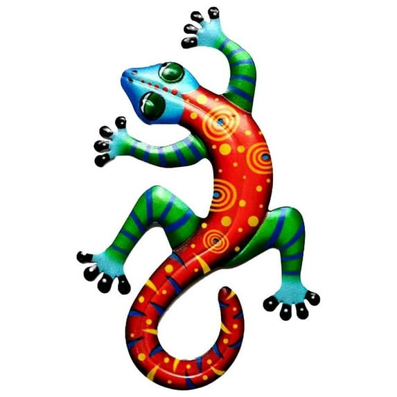 JoyMoreHome Metal Gecko Outdoor Wall Decor,Lizard Art Garden Sculptures & Statues with Decor for Front Yard Fence Patio