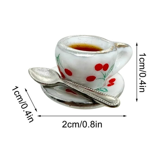 JoyMoreHome Miniature Coffee Cups,Model Doll House Accessories,Christmas Birthday Gifts for Women Friends Ornament Dollhouse Decoration Mini Decor Dollhouse Accessories