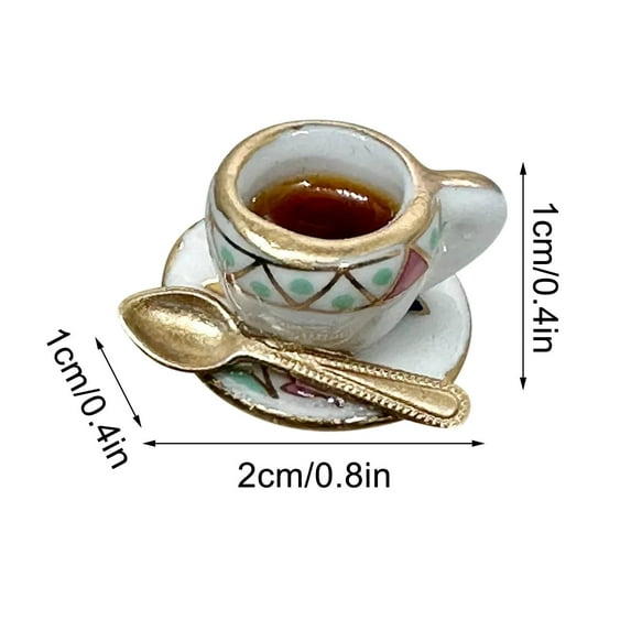 JoyMoreHome Miniature Coffee Cups,Model Doll House Accessories,Christmas Birthday Gifts for Women Friends Ornament Dollhouse Decoration Mini Decor Dollhouse Accessories