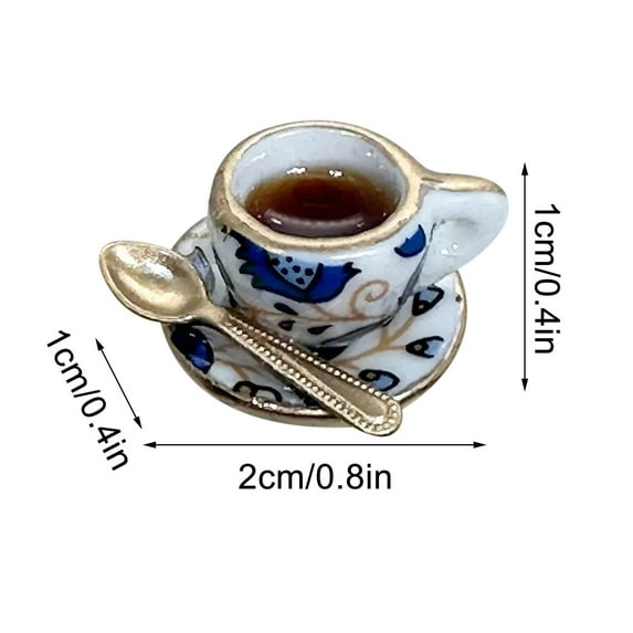 JoyMoreHome Miniature Coffee Cups,Model Doll House Accessories,Christmas Birthday Gifts for Women Friends Ornament Dollhouse Decoration Mini Decor Dollhouse Accessories