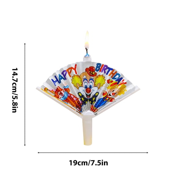 JoyMoreHome Novelty Fan Birthday Candle, Pop-up Surprise Clown Birthday Candles Funny Cake Topper Candle Trick Candles Creative Happy Birthday Candles for Party Supplies