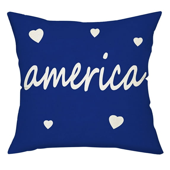 JoyMoreHome Patriotic Decor-Throw Pillow Covers 18x14,4th of July Linen Pillow Case for Independence Day,Memorial Day,Veteran's Day,USA,American Outdoor Red White Blue Decorations