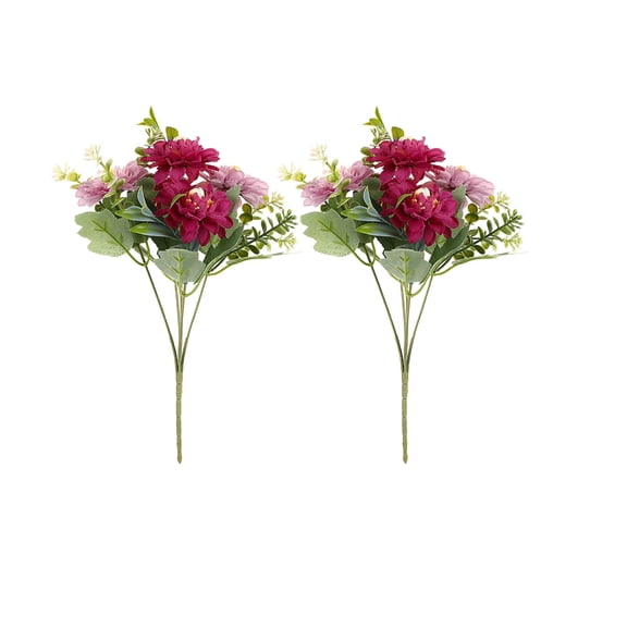 JoyMoreHome Pcs of 2 Fake Flower Ball Arrangement Bouquet,Plastic Chinese Rose with Base, Suitable for Our Store's Wedding Centerpiece Flower Rack for Parties Valentine's Day Home Décor