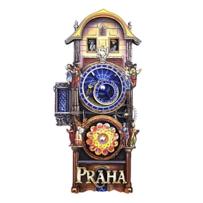 JoyMoreHome Prague Astronomical Clock or Prague Orloj Is A Medieval Astronomical Clock Attached to The Old Town Hall in Prague, Czech Republic Design, Fridge Magnet