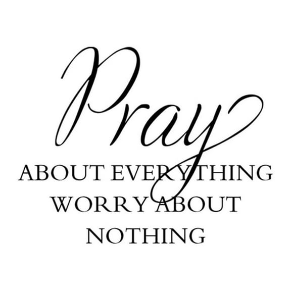 JoyMoreHome Pray About Everything Worry About Nothing - Faith Religious God Christian Prayer Confidence Miracle Trials - Wall Decal Lettering Art Mural Graphic Decor Saying