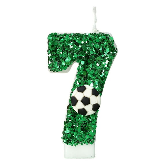 JoyMoreHome Soccer Candle Green Number 0-9 Candles 0-9st Birthday Candles for Cake and Cupcake Topper Party Decorations Decor Supplies Favors