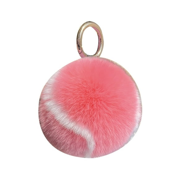 JoyMoreHome Soft Artificial Rabbit Fur Keychain Plush Ball Key Ring Cute Pom Pom Bag Charm for Women