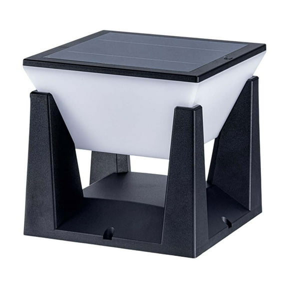 JoyMoreHome Solar Post Light, 6" Outdoor Column Pillar Lamp IP54 Waterproof Modern LED Lantern Large Landscape Lighting Fixture for Patio Yard Garden Pathway Backyard Outside Entrance