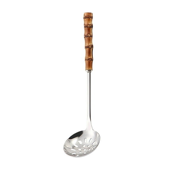 JoyMoreHome Soup Ladle, 304 Stainless Steel Serving Utensils with Natural Bamboo Handle, Soup Spoons For Serving Gravy Hot Pot Or Restaurant