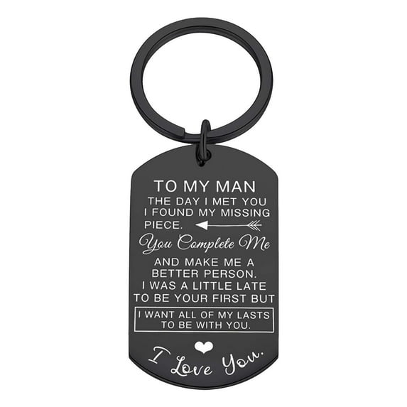 JoyMoreHome To My Man Keychain Valentines Gifts: key chains for Men Son Him Birthday Anniversary