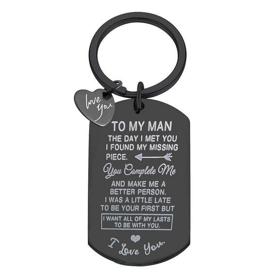 JoyMoreHome To My Man Keychain Valentines Gifts: key chains for Men Son Him Birthday Anniversary