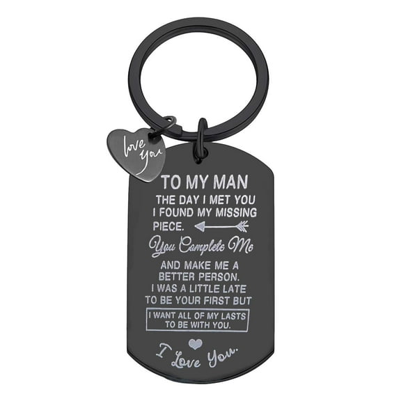 JoyMoreHome To My Man Keychain Valentines Gifts: key chains for Men Son Him Birthday Anniversary