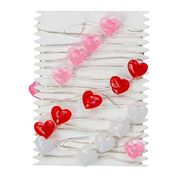 JoyMoreHome Valentines Day Decor 9.8FT 30 LED Heart Fairy Lights Battery Operated, 8 Modes Romantic Heart String Lights Valentines Decorations for Home Party Bedroom Wedding