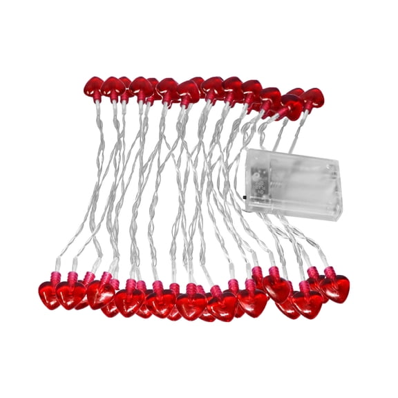 JoyMoreHome Valentines Day Decorations Lights, 4.9FT 10 LED Red Heart String Lights Plug in, Connectable Valentine's Day Fairy Lights for Wedding Indoor Room Outdoor Holiday Party