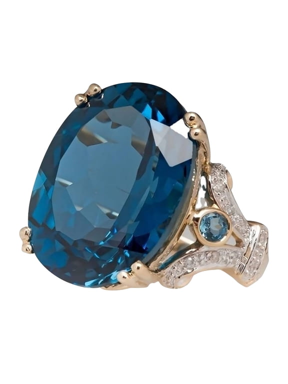 Women's Statement Oval Crystal Stretch Cocktail Ring