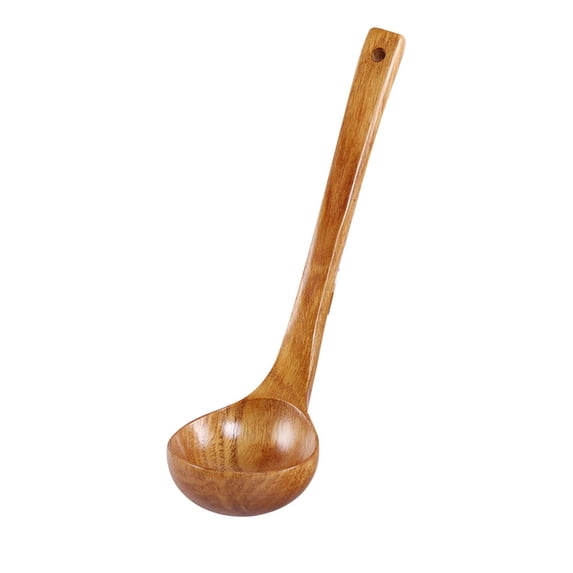 JoyMoreHome Wooden Ladle Long Handle Spoon For Soup Deep Serving Spoon Large Kitchen Teak Ladles For Cookware Versatile Utensil Smooth Finish Lightweight Natural Texture