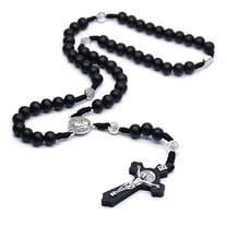 JoyMoreHome Wooden Rosary Beads Catholic for Men, Saint Benedict Medal and Cross - Comes in Gift Pouch