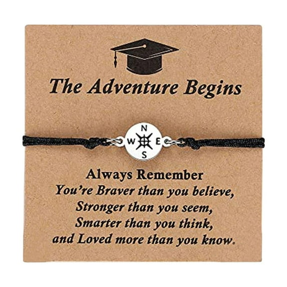 JoyMoreHome graduation gifts bulk class of 2025 Compass Bracelet with Cards graduation bracelet for Women Men High School Friendship College Graduate Gift Graduation Party Favors