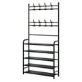 thumbnail image 1 of JoyMoreHome Coat Hat Rack Shoe Rack With Storage Shelf, Durable Shoe Shelf with 8 Hooks for Entryway Bedroom Closet Dorm, 1 of 6