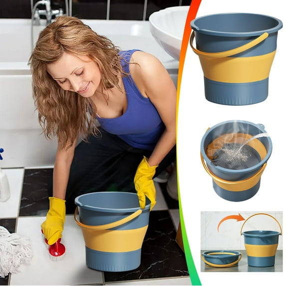 JoyMoreHome Collapsible Bucket for House Cleaning, Camping, car Washing, ice Bucket and More - Lightweight and Portable Collapsible