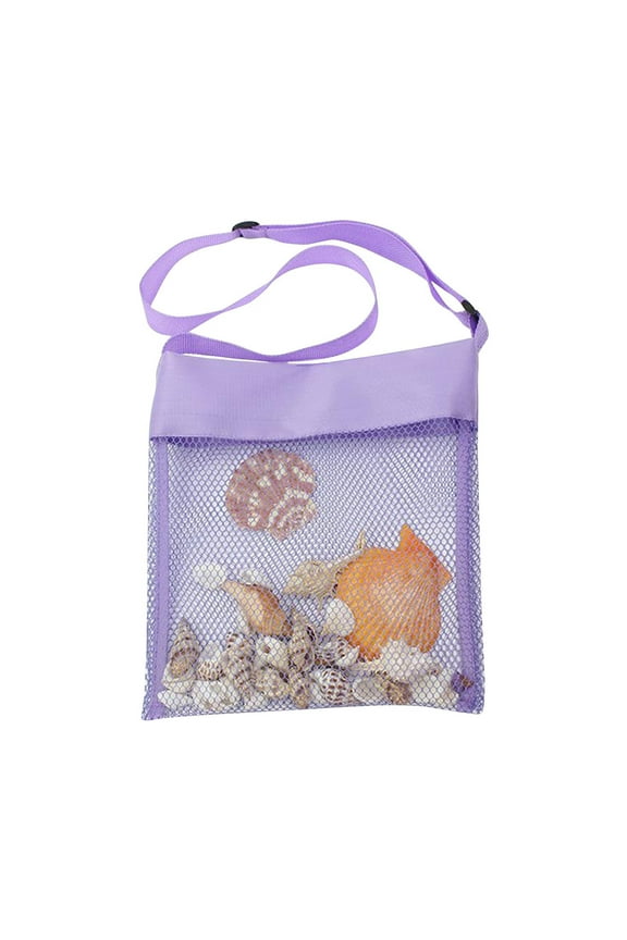 Colorful Mesh Beach Bags - Sea Shell Bags with Adjustable Carrying Straps