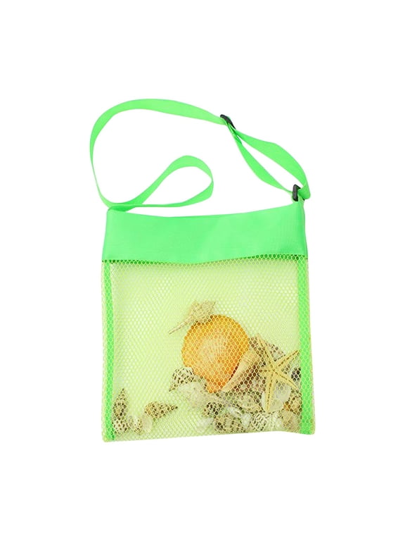 Colorful Mesh Beach Bags - Sea Shell Bags with Adjustable Carrying Straps
