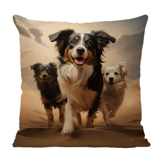 JoyMoreHome Cute Dog Pattern Printed Pillow Cover, 18x18 Inch Soft Durable Animal Theme Decorative Pillowcase, for Sofa, Bedroom, Livingroom, Car