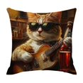thumbnail image 1 of JoyMoreHome Cute Funny Cat Pattern Throw Pillow Cover with Hidden Zipper, 18x18 Inch Soft Durable Pillowcase for Livingroom, Sofa, Bedroom, Office, 1 of 6