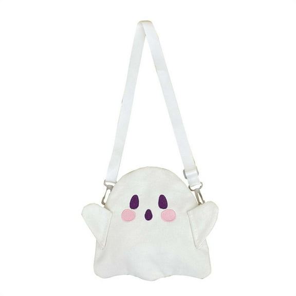 JoyMoreHome Cute Ghost Purse Plush Mini Crossbody Candy Bag Fluffy Spooky Crossbody Purse Cartoon Shoulder Bag for Women