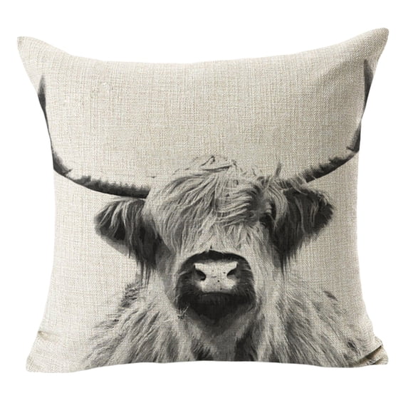 JoyMoreHome Cute Small Dog Pattern Linen Cushion Cover, 17.7x17.7 Inch Multifunctional Soft Throw Pillow Cover, for Sofa, Livingroom, Bedroom, Office