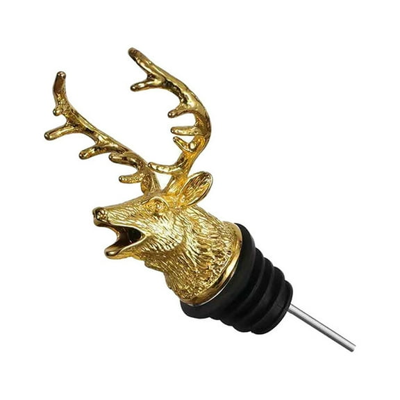 JoyMoreHome Deer Head Wine Bottle Pourer and Stopper Birthday Gifts Hunting Gifts for Hunters Men Dad Liquor Bottle Pourers Spout for Alcohol Spirits, Stag Gifts Wine Gifts