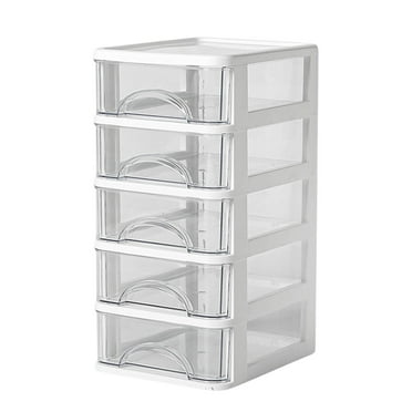 JoyMoreHome Desk Organizer with 5 Drawers, Plastic Desk Storage Box, Desktop Storage Unit for Office Home Art Supplies, Bathroom, Countertop, Study, Makeup Stationary Organizer