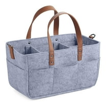 JoyMoreHome Diaper Caddy Organizer, Felt Storage Basket with Compartments, Portable & Lightweight Diaper Bag Organizer for Wipes, Bottles, and Essentials