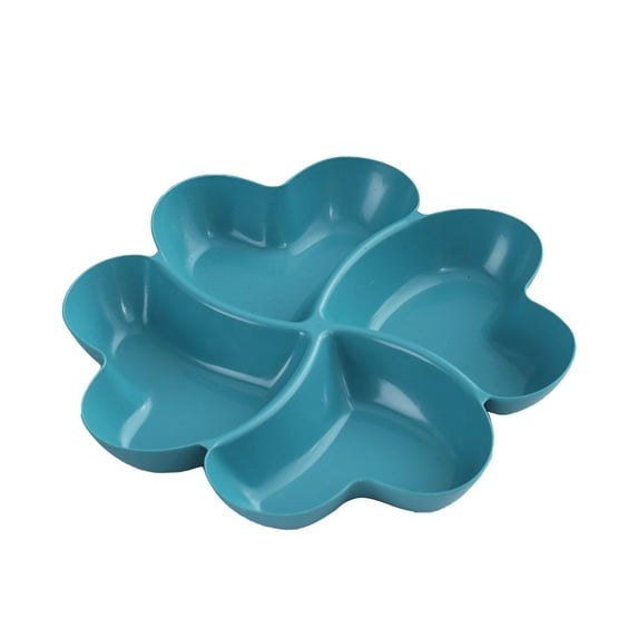 JoyMoreHome Divided Serving Tray, Appetizer Sectioned Platter, Dessert Serving Dish, Reusable Plastic Snack Plates, 4 Compartment for Chips and Dip Veggies Candy Nut Fruit