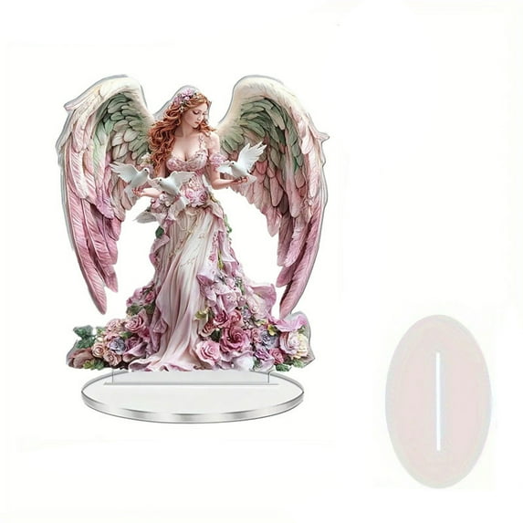 JoyMoreHome Divine Harmony Sculpture: Angel & Dove of Peace in Eternal Embrace