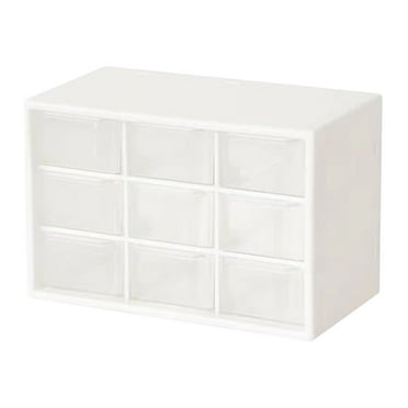 JoyMoreHome Drawer Organizer for Desk, Desktop Drawer Organizer with 9 Clear Drawers, Plastic Desktop Craft Storage Box for Desk Office Home