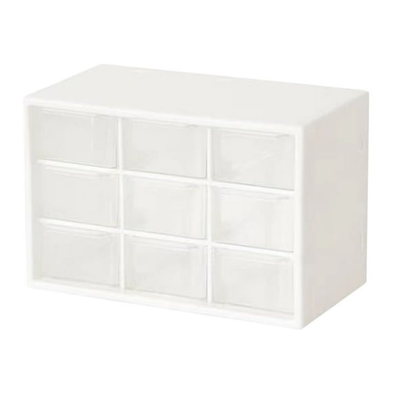 JoyMoreHome Drawer Organizer for Desk, Desktop Drawer Organizer with 9 Clear Drawers, Plastic Desktop Craft Storage Box for Desk Office Home