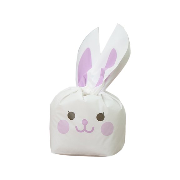 JoyMoreHome Easter 50 Pcs Bunny Long Ear Candy Gift Bags, Cute Rabbit Gift Bag for Holiday Party, Storage Cookies, Candy and Chocolate