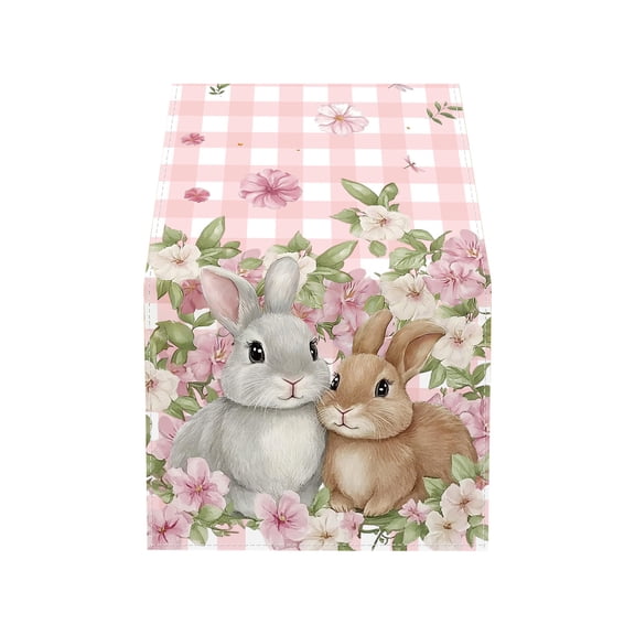 JoyMoreHome Easter Decorative Table Runner, 13x72 Inch Easter Egg Bunny Printed Table Runner, for Easter Party, Kitchen, Dining Table, Wedding, Home Gathering