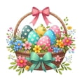 thumbnail image 1 of JoyMoreHome Easter Egg Flower Basket Sticker, Self-Adhesive Decorative Sticker, Holiday Theme Decor for Easter Party, Window, Wall, Door, Glass, 1 of 7
