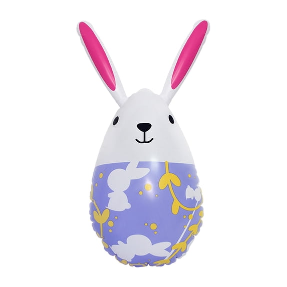 JoyMoreHome Easter Inflatable Egg Bunny Decor, Reusable Cute PVC Balloon Ornament, for Easter Party, Garden, Lawn, Yard