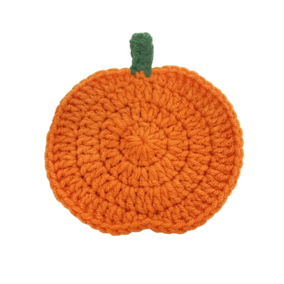 JoyMoreHome Fall Crochet Pumpkin Shape Coaster, Handmade Woven Pumpkin Coasters, for Thanksgiving Halloween Kitchen Table Party Decor