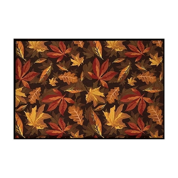 JoyMoreHome Fall Kitchen Mats, 16x24 Inch, Autumn Leaves Kitchen Rugs Non Slip Doormat, for Halloween Thanksgiving Home Decoration