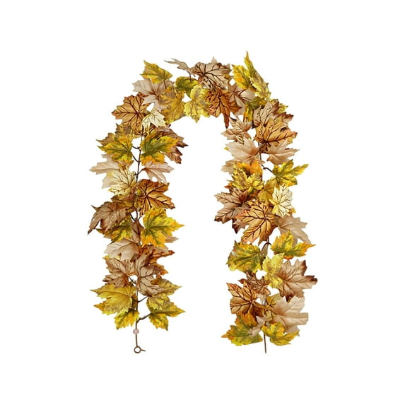 JoyMoreHome Fall Maple Leaves Garland, Hanging Vine Autumn Artificial Garland Decor for Home Door Wall Fireplace Porch Thanksgiving Party