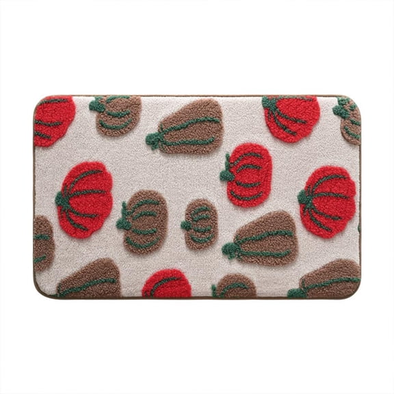 JoyMoreHome Fall Pumpkin Pattern Doormat, Soft Plush Non-Slip Mat, Halloween Thanksgiving Decoration for Indoor Outdoor Entrance, Bathroom, Kitchen, Porch